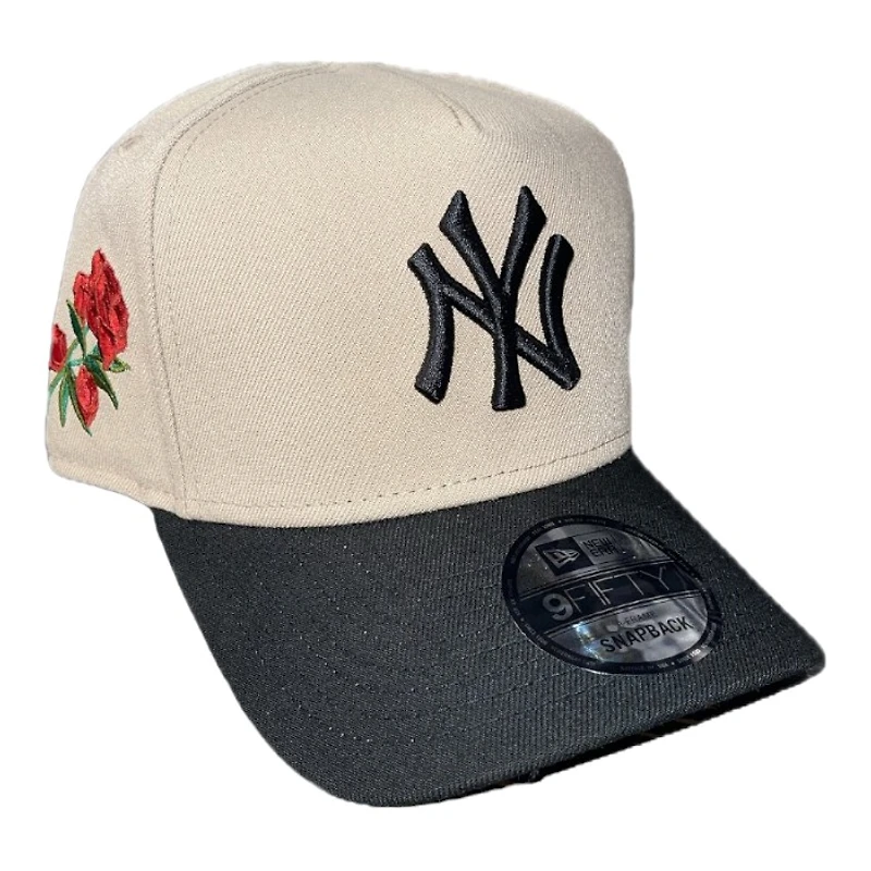 New York Yankees Camel and Black with Rose New Era 9FIFTY A-Frame Snapback Hat