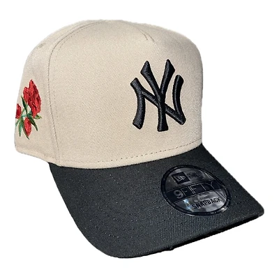 New York Yankees Camel and Black with Rose New Era 9FIFTY A-Frame Snapback Hat