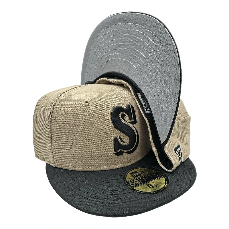 Seattle Mariners Tan and Black Gray UV New Era 59FIFTY Fitted Hat