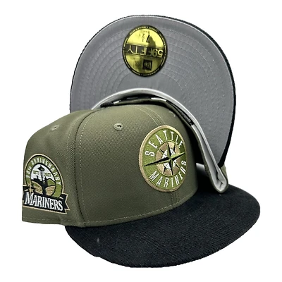 Seattle Mariners Green and Black Cord 30th Anni Patch Gray UV New Era 59FIFTY Fitted Hat