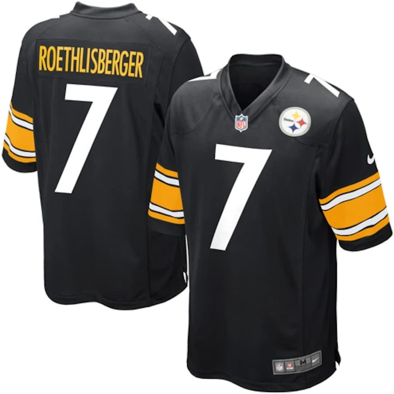 Youth Pittsburgh Steelers Ben Roethlisberger Nike Black Team Game Jersey