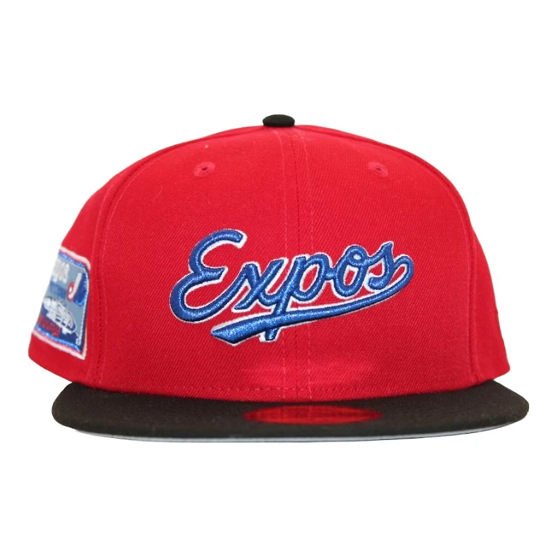 Montreal Expos Red and Black "DPM July 4th Pack" Olympus Stadium Patch Gray UV New Era 59Fifty Fitted Hat