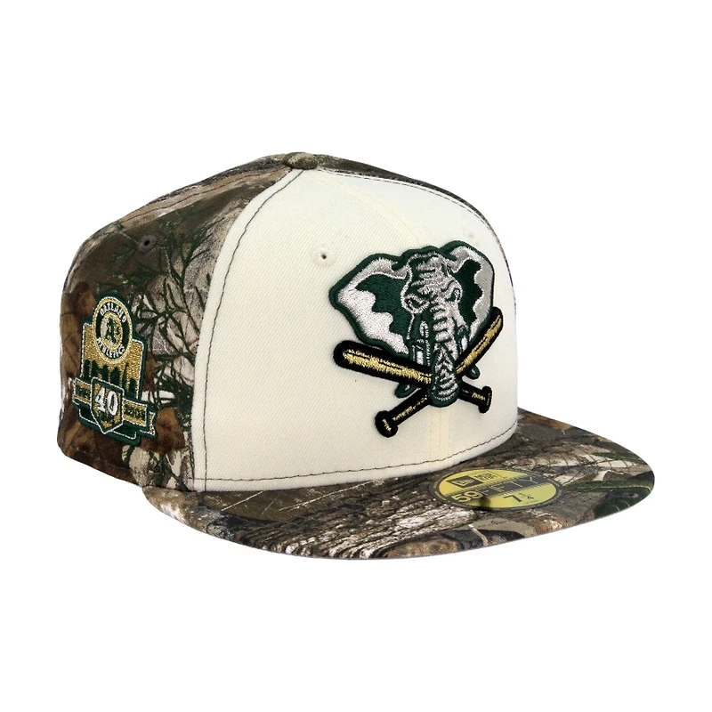 Oakland Athletics "Real Tree 2.0 Pack" 40 Years Patch Gray UV New Era 59FIFTY Fitted Hat