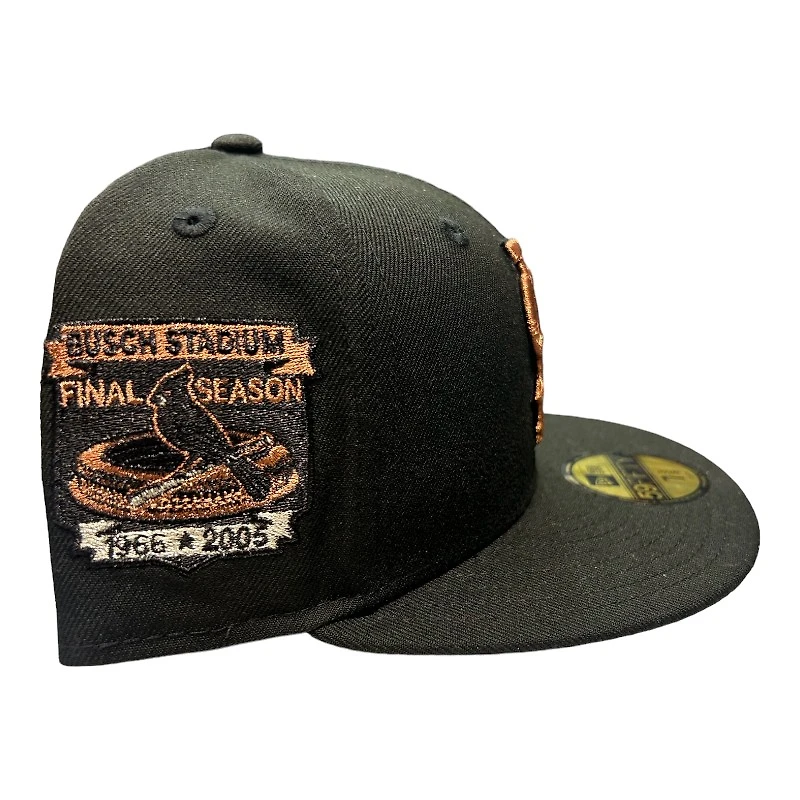 St. Louis Cardinals Black Busch Stadium Final Season Patch Gray UV New Era 59FIFTY Fitted Hat