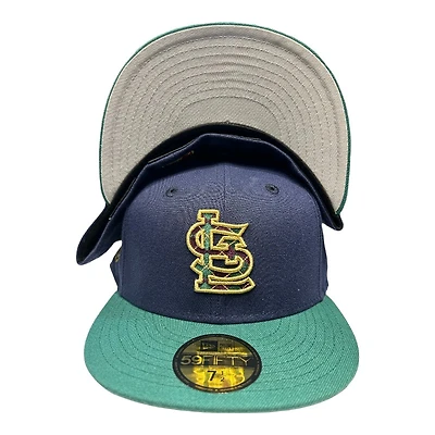 St. Louis Cardinals Navy and Green 125th Anniversary Patch Gray UV New Era 59FIFTY Fitted Hat
