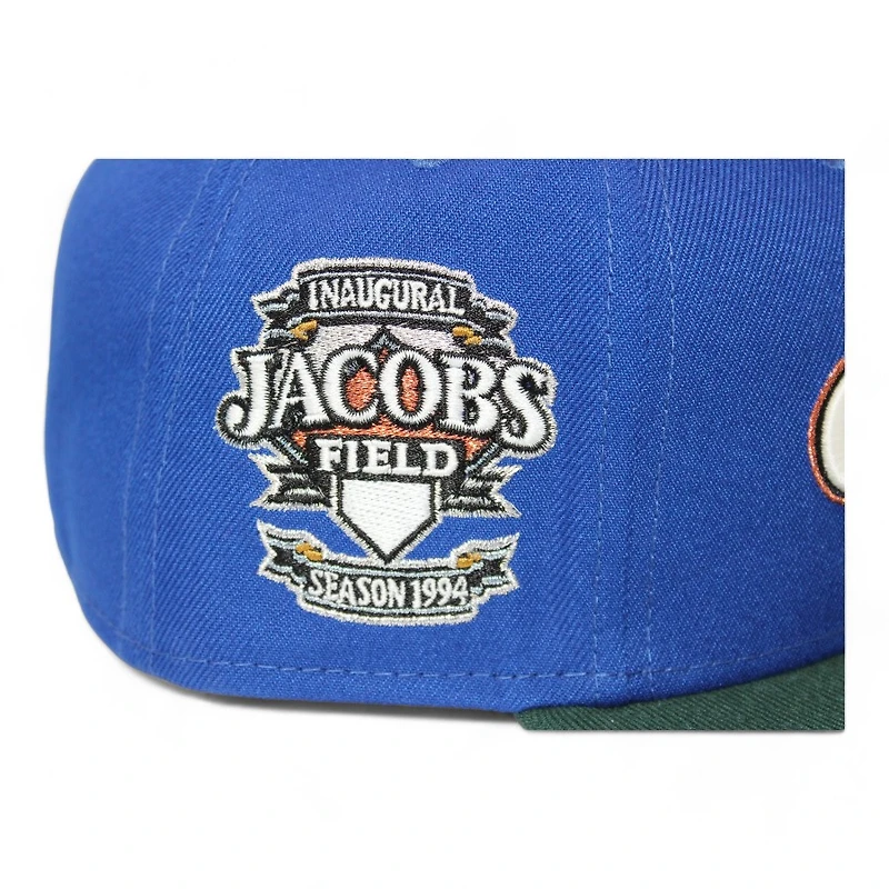 Cleveland Indians Blue and Green "AZKrowns Pack" Inaugural Season at Jacobs Field Patch Gray UV New Era 59Fifty Fitted Hat