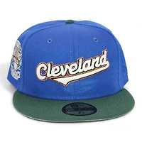 Cleveland Indians Blue and Green "AZKrowns Pack" Inaugural Season at Jacobs Field Patch Gray UV New Era 59Fifty Fitted Hat
