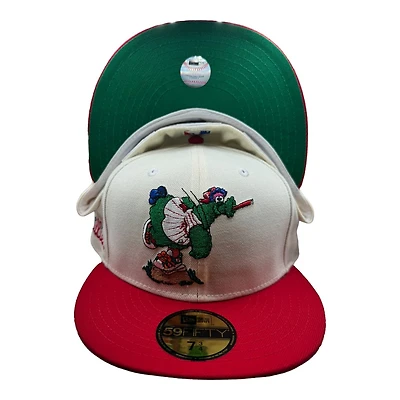 Philadelphia Phillies Chrome and Red Team Logo Patch Green UV New Era 59FIFTY Fitted Hat
