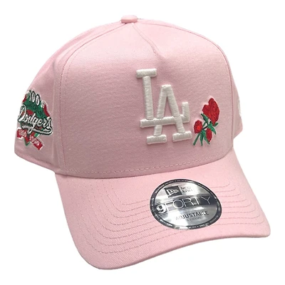 Los Angeles Dodgers Pink 100th Anniversary Patch New Era 9FORTY A-Frame Snapback Hat