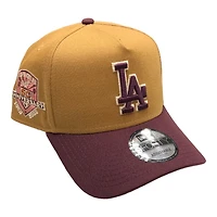 Los Angeles Dodgers Brown and Maroon 60th Anniversary Patch New Era 9FORTY A-Frame Snapback Hat