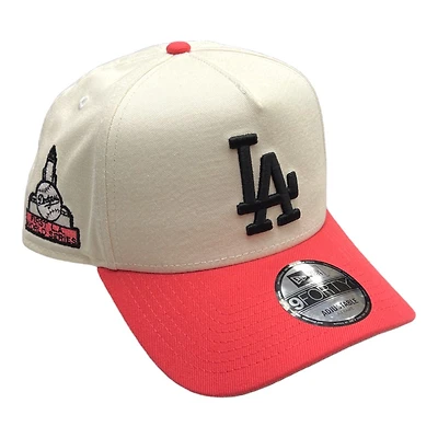 Los Angeles Dodgers Chrome and Lava Red First LA World Series Patch New Era 9FORTY A-Frame Snapback Hat