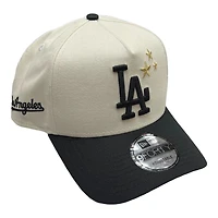 Los Angeles Dodgers Chrome and Black Los Angeles Script Patch New Era 9FORTY A-Frame Snapback Hat