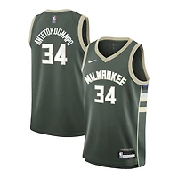Youth Milwaukee Bucks Giannis Antetokounmpo Hunter Green Icon Edition Nike Swingman Jersey