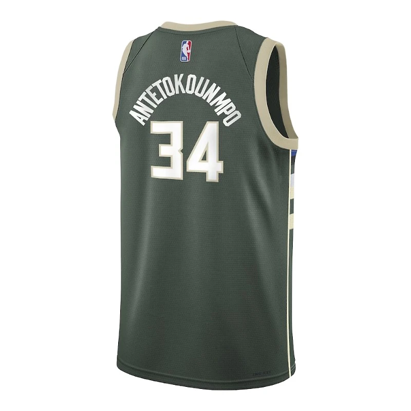 Youth Milwaukee Bucks Giannis Antetokounmpo Hunter Green Icon Edition Nike Swingman Jersey