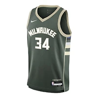 Youth Milwaukee Bucks Giannis Antetokounmpo Hunter Green Icon Edition Nike Swingman Jersey