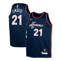 Youth Philadelphia 76ers Joel Embiid Navy City Edition Nike Swingman Jersey