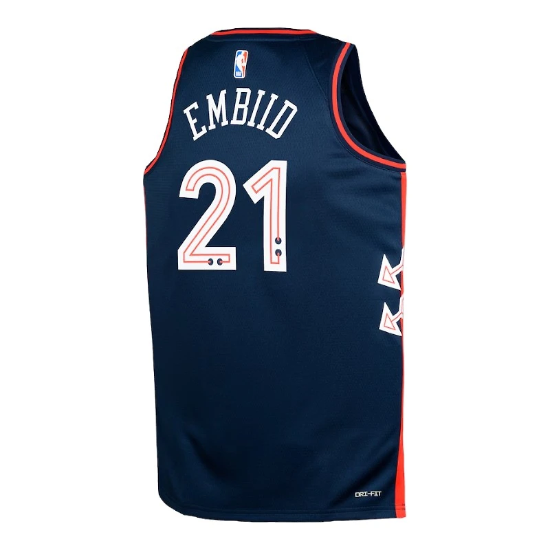 Youth Philadelphia 76ers Joel Embiid Navy City Edition Nike Swingman Jersey