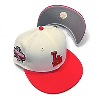 Los Angeles Dodgers Chrome and Red Compton Aux Pack 40th Anni Patch Gray UV New Era 59FIFTY Fitted Hat