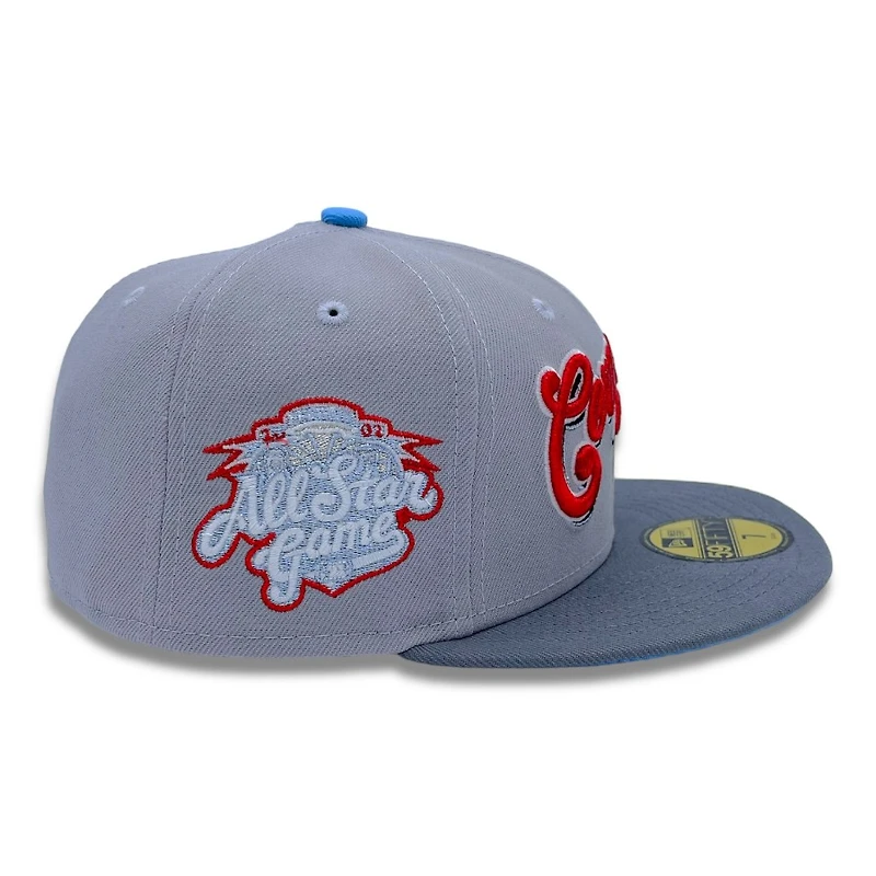 Milwaukee Brewers Cerveceros Gray Two Tone 2002 ASG Patch Icy Blue UV New Era 59FIFTY Fitted Hat