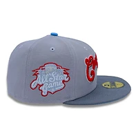Milwaukee Brewers Cerveceros Gray Two Tone 2002 ASG Patch Icy Blue UV New Era 59FIFTY Fitted Hat