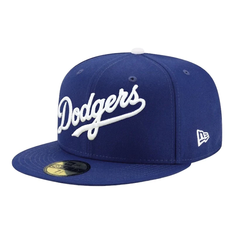 Los Angeles Dodgers Royal Blue Wordmark Script Gray UV New Era 59FIFTY Fitted Hat