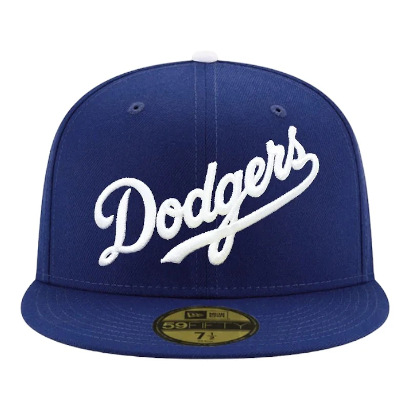 Los Angeles Dodgers Royal Blue Wordmark Script Gray UV New Era 59FIFTY Fitted Hat