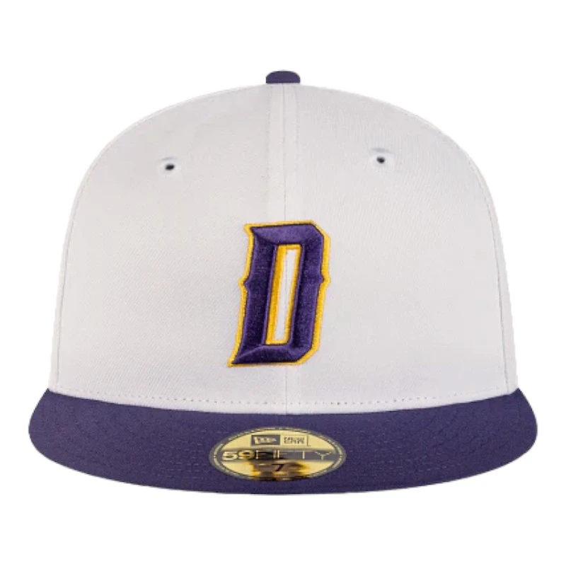 Dorados De Chihuahua White and Purple Mexican League LMB New Era 59FIFTY Fitted Hat