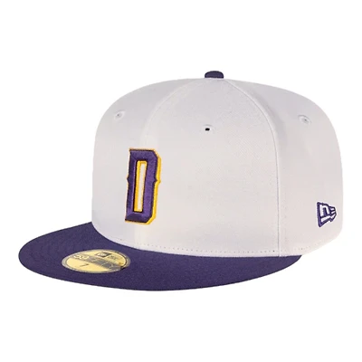Dorados De Chihuahua White and Purple Mexican League LMB New Era 59FIFTY Fitted Hat