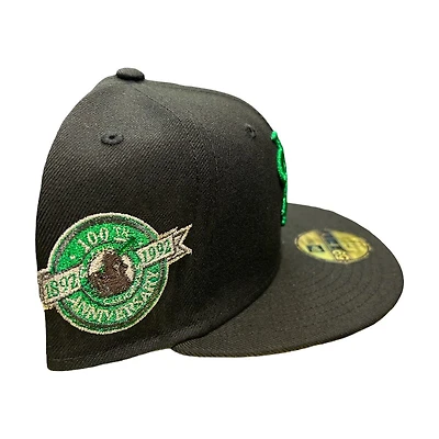 St. Louis Cardinals Black with Green Logo 100th Anniversary Patch Gray UV New Era 59FIFTY Fitted Hat
