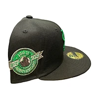 St. Louis Cardinals Black with Green Logo 100th Anniversary Patch Gray UV New Era 59FIFTY Fitted Hat