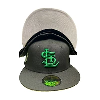St. Louis Cardinals Black with Green Logo 100th Anniversary Patch Gray UV New Era 59FIFTY Fitted Hat