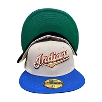 Cleveland Indians Chrome and Royal Blue Jacobs Field Patch Green UV New Era 59FIFTY Fitted Hat
