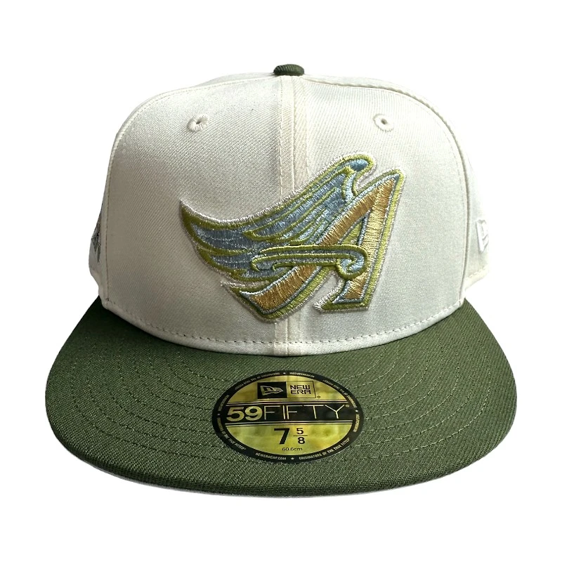 Los Angeles Angels Chrome and Green 50th Anniversary Patch Gray UV New Era 59FIFTY Fitted Hat