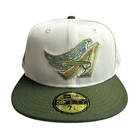 Los Angeles Angels Chrome and Green 50th Anniversary Patch Gray UV New Era 59FIFTY Fitted Hat