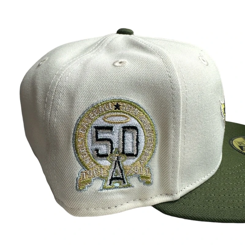 Los Angeles Angels Chrome and Green 50th Anniversary Patch Gray UV New Era 59FIFTY Fitted Hat