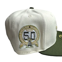 Los Angeles Angels Chrome and Green 50th Anniversary Patch Gray UV New Era 59FIFTY Fitted Hat