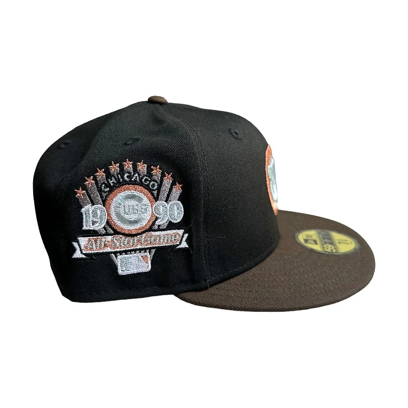 Chicago Cubs Black and Brown 1990 ASG Patch Icy Blue UV New Era 59FIFTY Fitted Hat