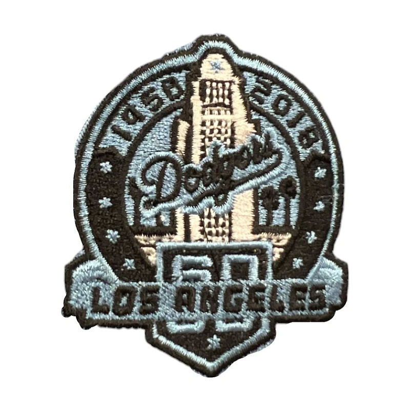 Los Angeles Dodgers Light Blue and Black 60th Anni Patch UV New Era 59FIFTY Fitted Hat