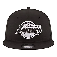 Los Angeles Lakers Black and White Basic NBA New Era 9FIFTY Snapback Hat