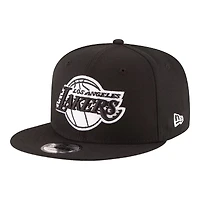 Los Angeles Lakers Black and White Basic NBA New Era 9FIFTY Snapback Hat
