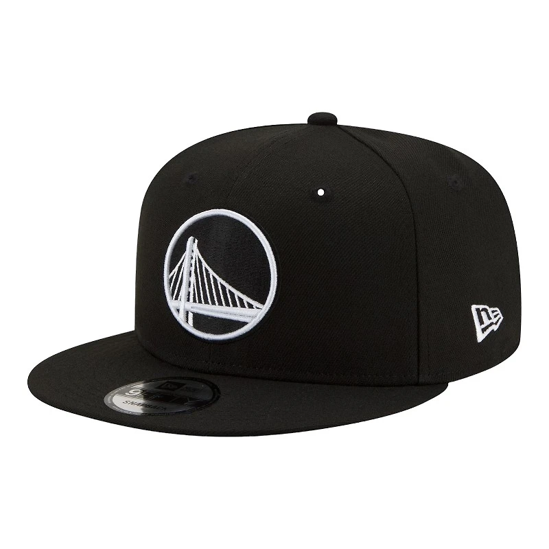 Golden State Warriors Black and White Basic NBA New Era 9FIFTY Snapback Hat