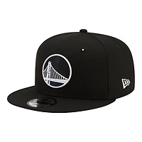 Golden State Warriors Black and White Basic NBA New Era 9FIFTY Snapback Hat