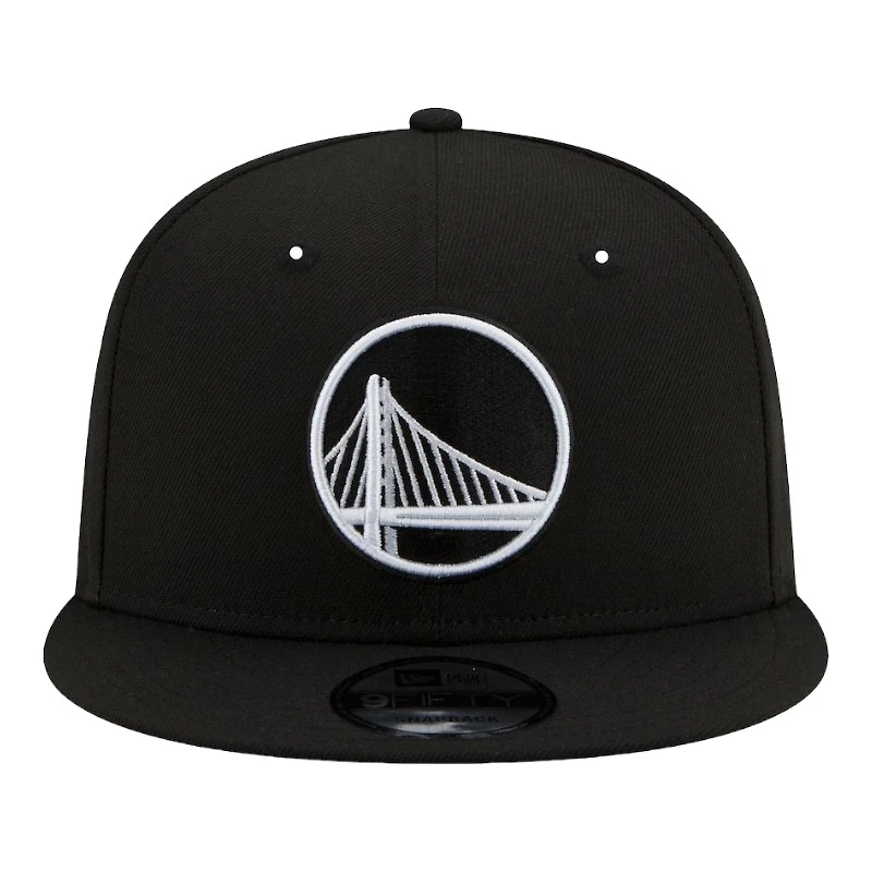 Golden State Warriors Black and White Basic NBA New Era 9FIFTY Snapback Hat