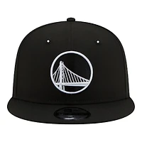 Golden State Warriors Black and White Basic NBA New Era 9FIFTY Snapback Hat