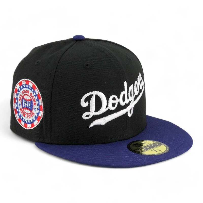 Los Angeles Dodgers Black and Royal "Lost Translation" 1942 NY ASG Patch Green UV New Era 59FIFTY Fitted Hat