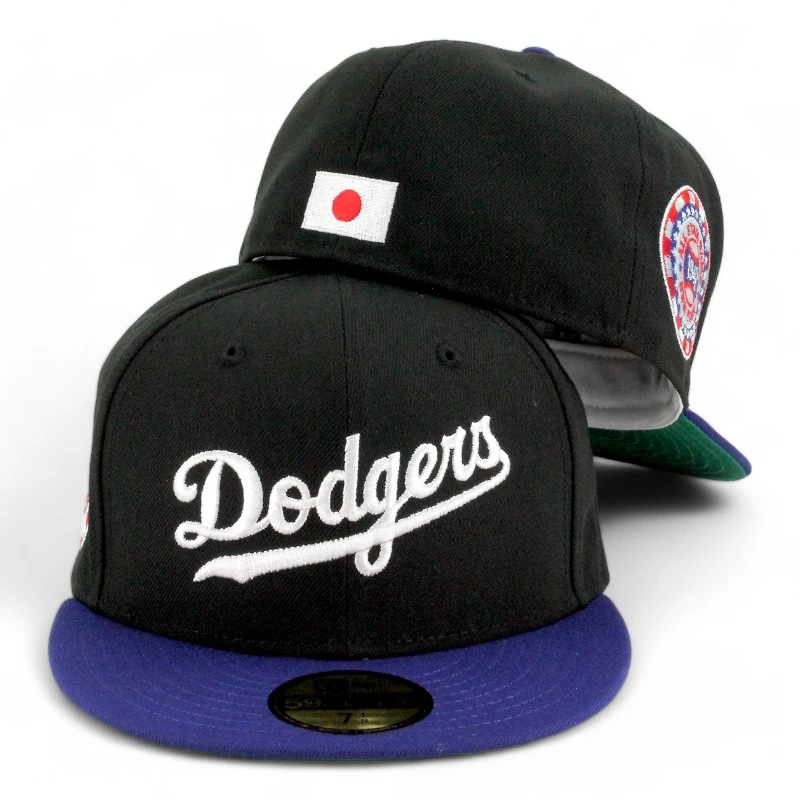 Los Angeles Dodgers Black and Royal "Lost Translation" 1942 NY ASG Patch Green UV New Era 59FIFTY Fitted Hat