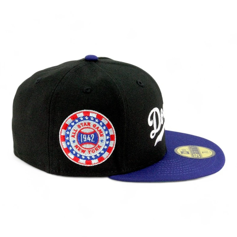 Los Angeles Dodgers Black and Royal "Lost Translation" 1942 NY ASG Patch Green UV New Era 59FIFTY Fitted Hat