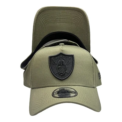 Las Vegas Raiders Olive Green with Black Logo New Era 9FORTY A-Frame Snapback Hat