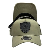 Las Vegas Raiders Olive Green with Black Logo New Era 9FORTY A-Frame Snapback Hat
