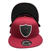 Las Vegas Raiders Maroon with Black Logo Black UV New Era 9FIFTY Snapback Hat
